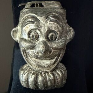 Vintage 1947 Continental CMC Silver Plated "Two Faces" Clown Table top lightr